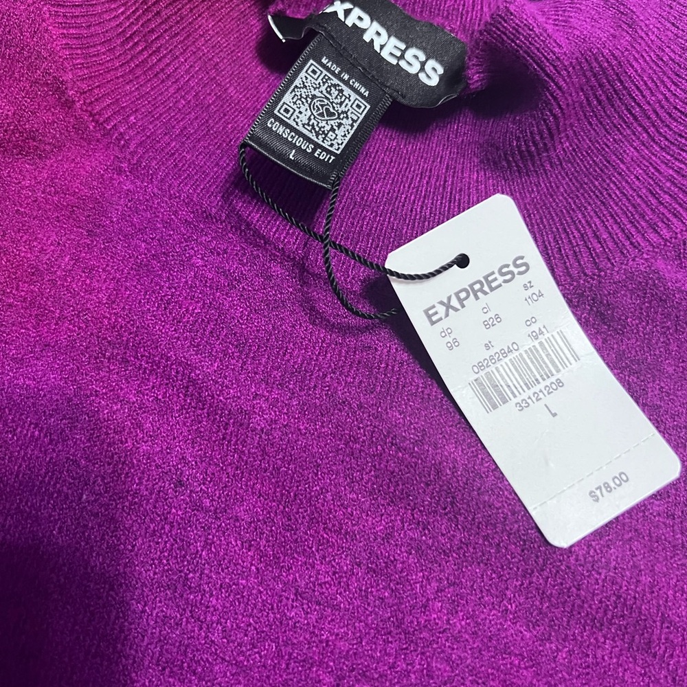 Express Women's Purple Sweater - Large